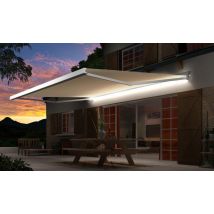 Store Banne Motorisée À Led - L. 6 X Prof 3.5 M, Blanc - Alesia
