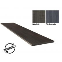 Plan De Travail Stratifié Imitation Bois Bois Noir / Pin Japonais L.3070 X P.650 X Ép.38 Mm Hydrofuge