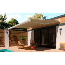 Store Banne Motorisé Blanc Avec Coffre L.6 X P.3,5 M