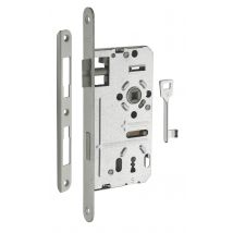 Serrure À Encastrer Cylindre Axe 55 Mm Pêne Dormant 1/2 Tour Entraxe 72 Mm Gauche