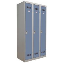 Vestiaire Collectif 3 Portes En Métal Gris Bleu