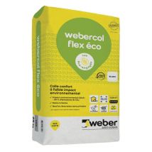 Colle Carrelage En Poudre Blanc C2s1et Pour Sol Intérieur & Extérieur Et Mur Intérieur 25 Kg - Webercol Flex Eco Weber