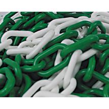 Chaîne Plastique Vert Et Blanc Long. 25 M - Bricoman