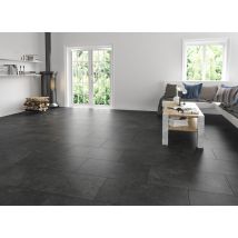 Dalle Spc Clipsable Noir, Résistant À L’eau, Ep.6 Mm Passage Très Intensif, Pierre Loft - Bati Orient