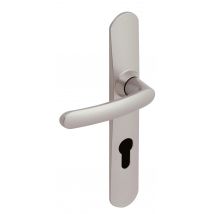 Ensemble Poignées De Porte Sur Plaque Entraxe Ea195 Mm Cylindre Chrome Satin Slim - Vachette - Bricoman