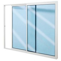 Fenêtre Aluminium H.115 X L.100 Cm Coulissant 2 Vantaux Blanc