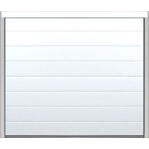 Porte De Garage Sectionnelle Prémontée Motorisée Rainures Horizontales H.200 X L.240 Blanc