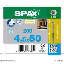 Vis Bardage Inox A2 Diam. 4,5 X 50 Mm Boîte De 200 - Spax