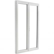 Porte-fenêtre Pvc H.205 X L.100 Cm 2 Vantaux Blanc