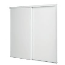 Kit Portes De Placard Coulissantes Blanches 2 Vantaux Sous-combles 10x1200x1200mm