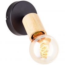 Applique Murale Métal Et Bambou Noir - Brilliant (99681/76)