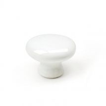 Bouton Porcelaine D30 Mm Blanc