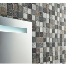 Mosaïque De Verre Gris Et Noir Et Vert L.30 X L.30 Cm