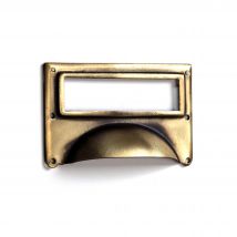 Poignée Support Étiquette Acier Vieux Laiton 80x50mm - Bricoman