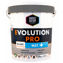 Peinture Murs Et Plafonds Monocouche Acrylique Mat+ Blanc 20 Kg - Evolution Pro