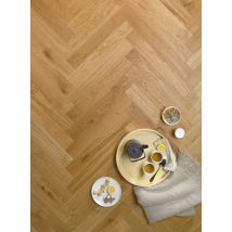 Parquet Bois Contrecollé À Clipser Chêne Blond Bâton Rompu Larg.9 Cm