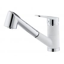 Mitigeur De Cuisine Avec Douchette Blanc Et Chromé Embla 2