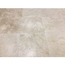 Pierre De Travertin Adouci Rebouché L.40,6 X L.61 Cm - 1er Choix