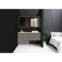 Meuble Sous Vasque Sur Pieds 3 Tiroirs Décor Chêne Grisé L.60 X P.45 X H.75 Cm - Atlantis - Tecnomat