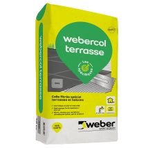 Colle Carrelage En Poudre Gris C2e Pour Sol Intérieur & Extérieur 25 Kg - Webercol Terrasse Weber