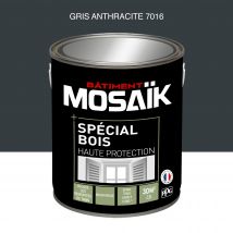 Peinture Bois Acrylique Satin Gris Anthracite Ral 7016 2,5 L - Mosaïk