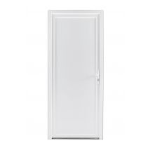 Porte De Service Pvc Pleine Blanche H.200 X L.80 Cm Poussant Gauche
