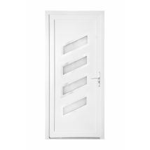 Porte D'Entrée Pvc Blanc Poussant Gauche H.215 X L.90 Cm Saturne