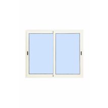 Fenêtre Aluminium H.125 X L.120 Cm Coulissant 2 Vantaux Blanc