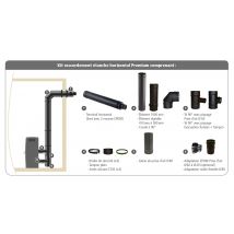 Kit Raccord Etanche Horizontal Noir Mat Diam. 80/125 Mm