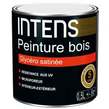 Peinture Bois Glycéro Satinée Gris Clair 0,5 L - Intens