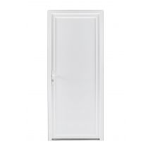Porte De Service Pvc Pleine H.200 X L.90 Cm Poussant Droit Blanc