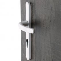Poignée De Porte Sur Plaque Blanche Entraxe 195 Mm Clé En I Beverly X2