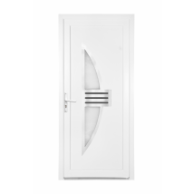 Porte D'Entrée Pvc Blanc Poussant Droit H.215 X L.90 Cm Neptune