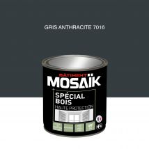 Peinture Bois Acrylique Satin Gris Anthracite Ral 7016 0,5 L - Mosaïk