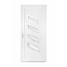 Porte D'Entrée Pvc Blanc Poussant Droit H.215 X L.90 Cm Saturne