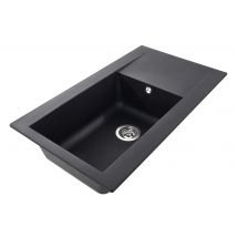 Evier À Encastrer Noir 1 Cuve En Résine - "einna"