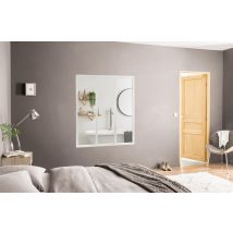 Verrière Atelier Aluminium Fixe, 3 Vitrages Inclus H.108 X L.93,20 Cm Blanc Sablé