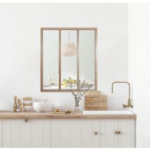 Verrière Atelier Aluminium Fixe, 3 Vitrages Inclus H.108 X L.93,20 Cm Bois - Tecnomat