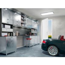 Porte De Service Pvc Pleine Blanche H.200 X L.80 Cm Poussant Droit