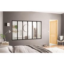 Verrière Atelier Aluminium Fixe, 6 Vitrages Inclus H.108 X L.183,20 Cm Noir Sablé - Tecnomat