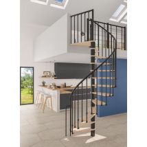 Escalier Spirano Bois 13m Incolo. Ø140cm