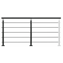 Kit Garde-corps 2 M Prêt À Poser Aluminium - Opalu Full Black - Bricoman