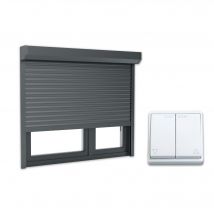 Volet Roulant Aluminium Gris Motorisé H.215 X L.240 Cm