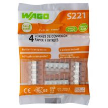 Borne De Connexion S221 5 Entrées Lot De 4 - Wago