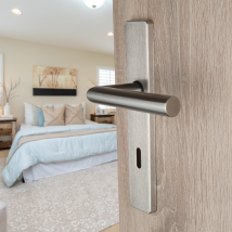 Poignée De Porte Sur Plaque Gris Nickel Mat Entraxe Ajustable Clé En L Edison Dualfit X2 - Tecnomat