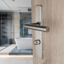 Poignée De Porte Sur Plaque Grise Mat Entraxe Ajustable À Condamnation Edison Dualfit X2