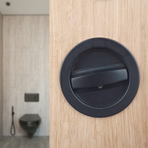 Poignée De Porte Coulissante Ronde Noir - Alpertec