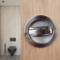 Poignée De Porte Coulissante Ronde Gris Nickel - Alpertec