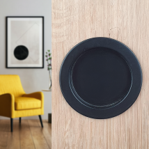 Poignée De Porte Coulissante Ronde Noir - Alpertec