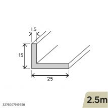 Cornière D'Angle Aluminium Brut 25x15 Mm X L.2,5 M